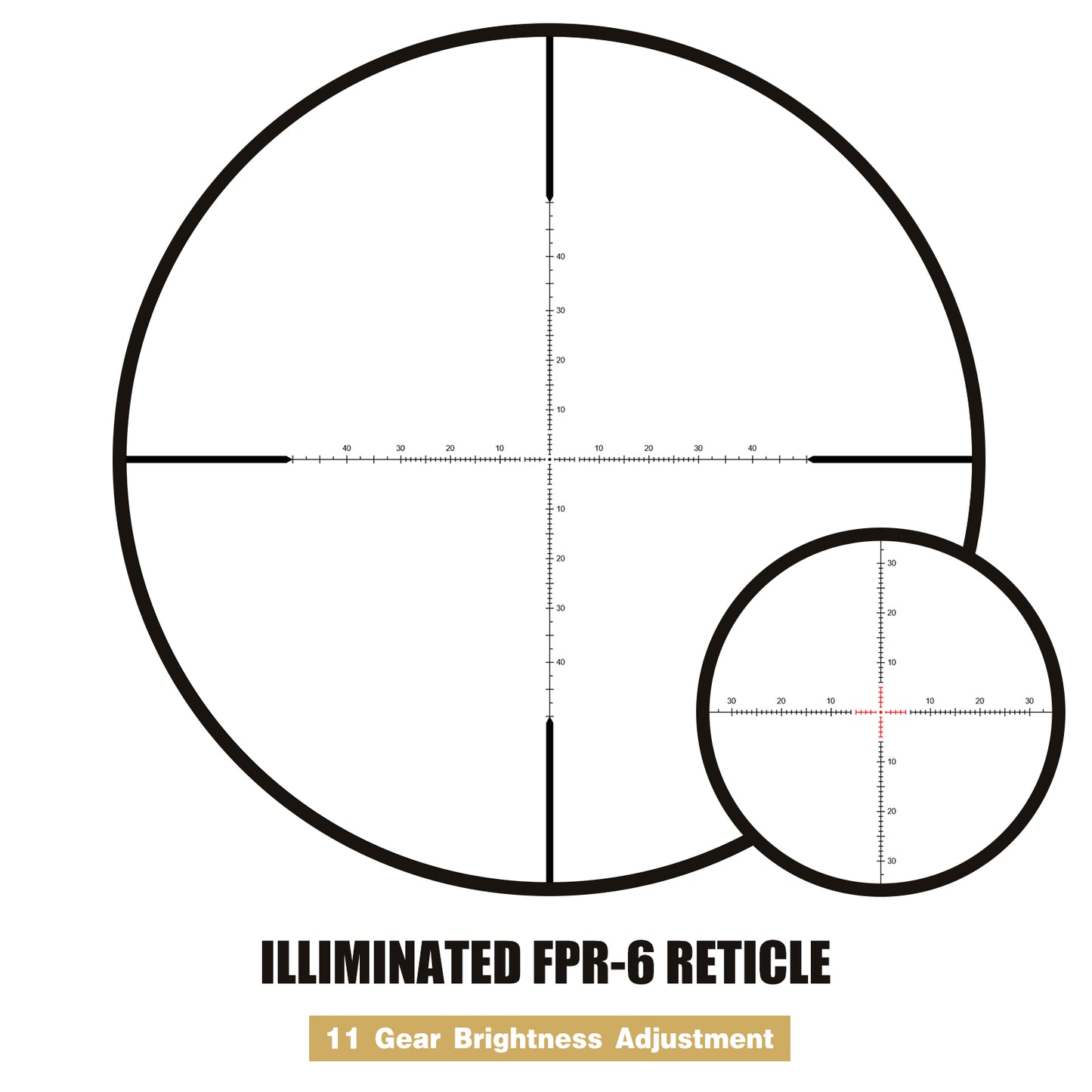 SPINA OPTICS FalconPoint HD 5-30x56 FFP SFIR Com retículo iluminado Parallax 10 jardas até o infinito