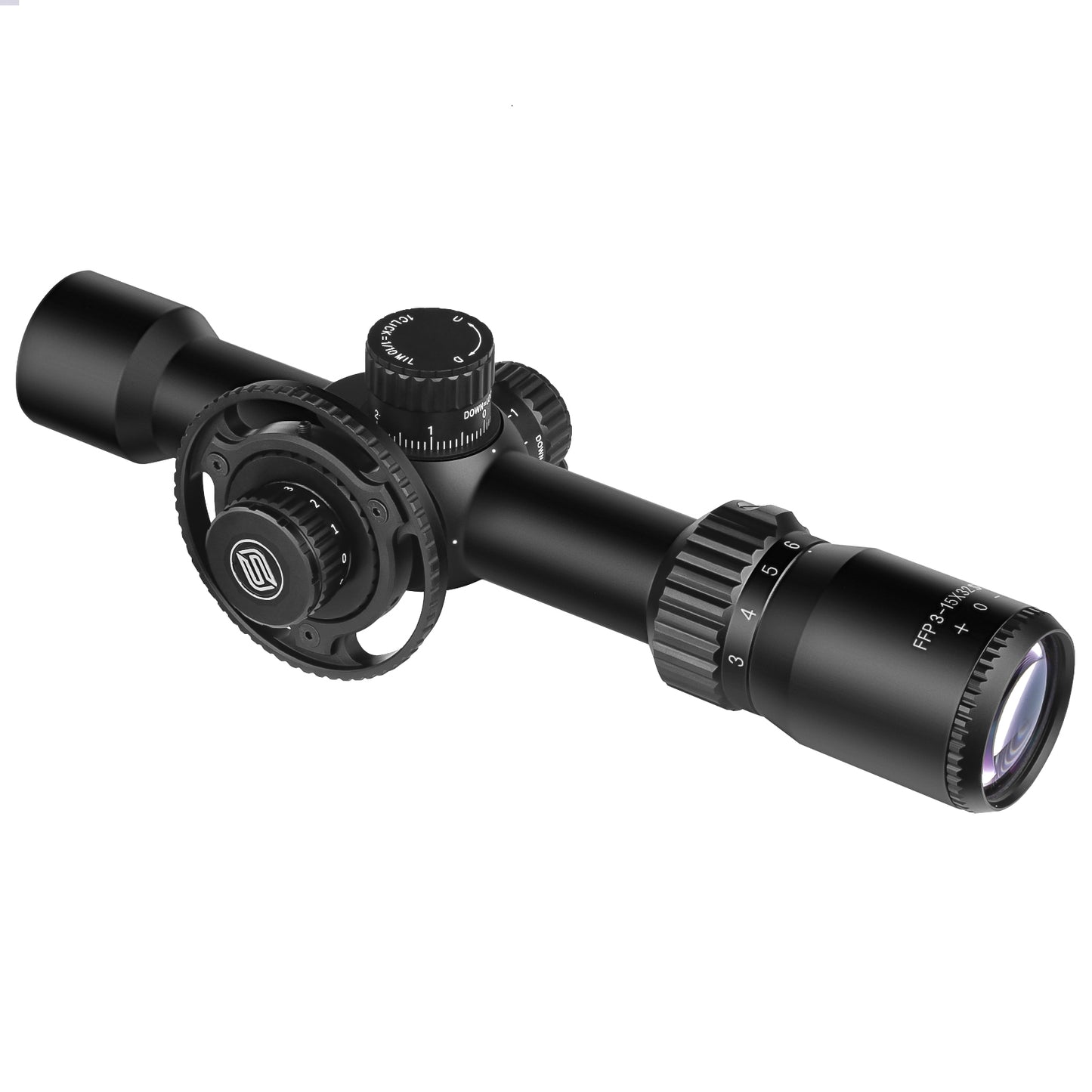 SPINA OPTICS FalconPoint HD 3-15x32 FFP SFIR Com retículo iluminado Parallax 5 jardas até o infinito