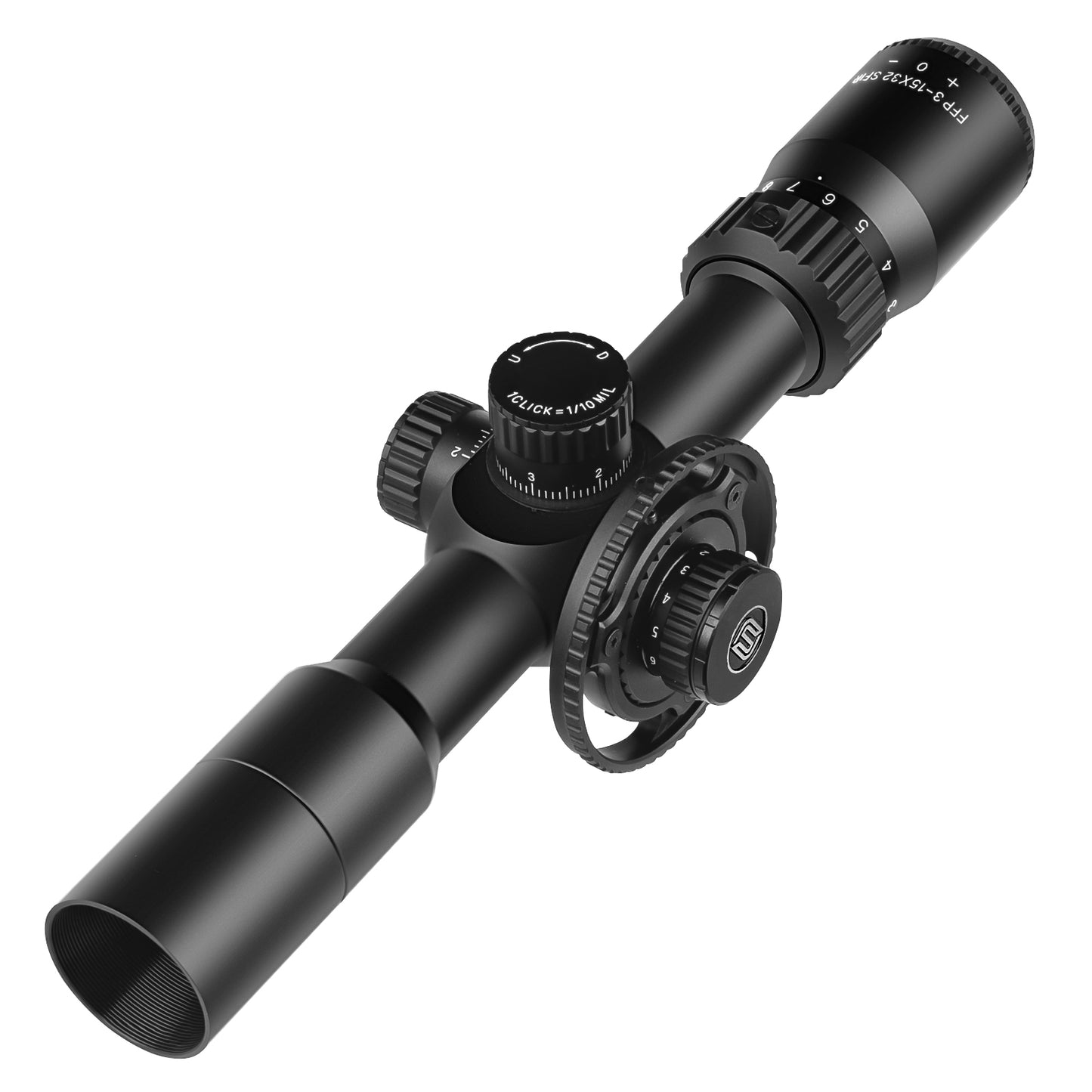 SPINA OPTICS FalconPoint HD 3-15x32 FFP SFIR Com retículo iluminado Parallax 5 jardas até o infinito