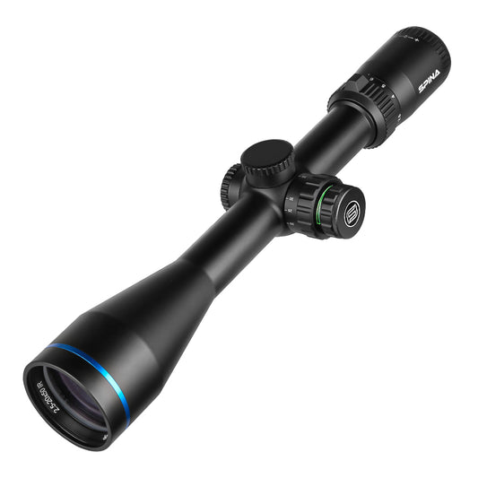 SPINA OPTICS ApexFin HD 2.5-20x50 SFP Com retículo iluminado Parallax 10 jardas até o infinito,Garantia Global de 5 Anos