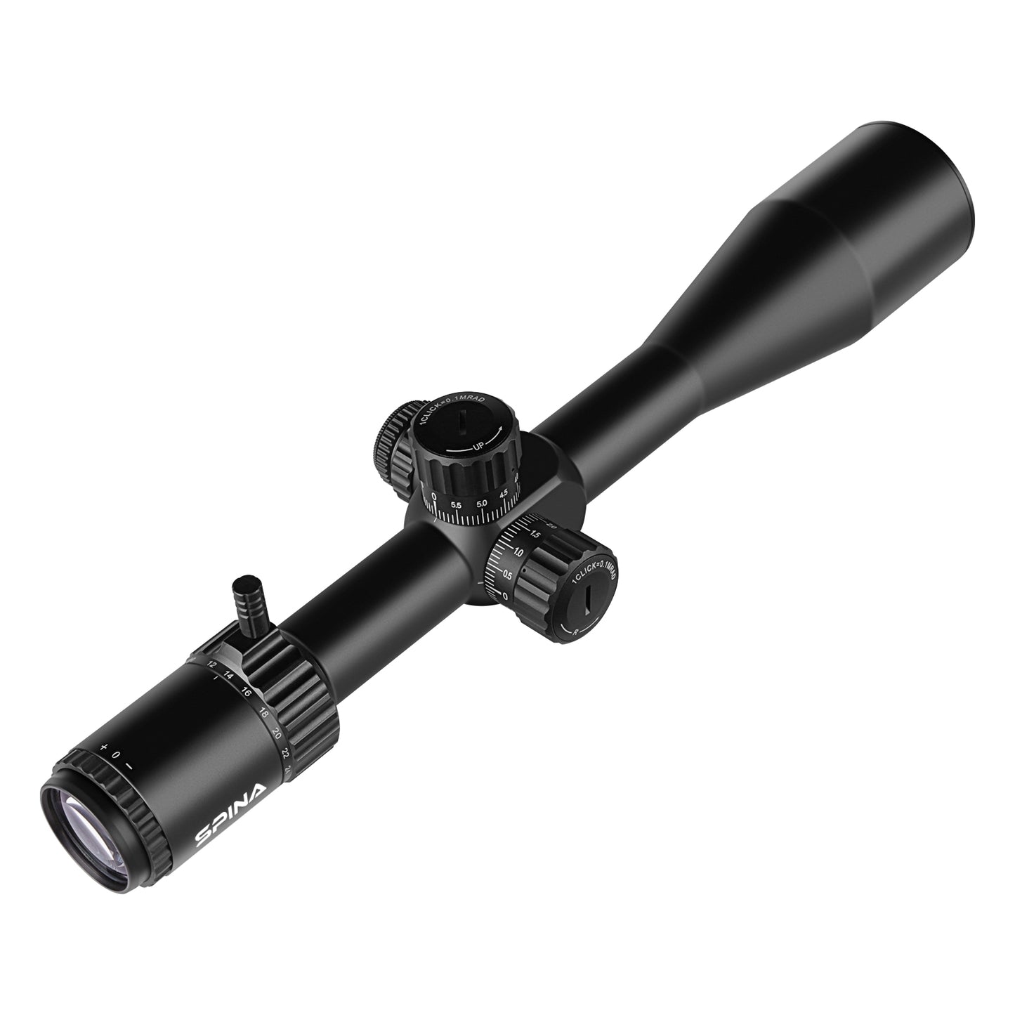 SPINA OPTICS Gen II WolfChase HD 6-24x50E FFP SF Parada no Zero,Parallax 10 jardas até o infinito
