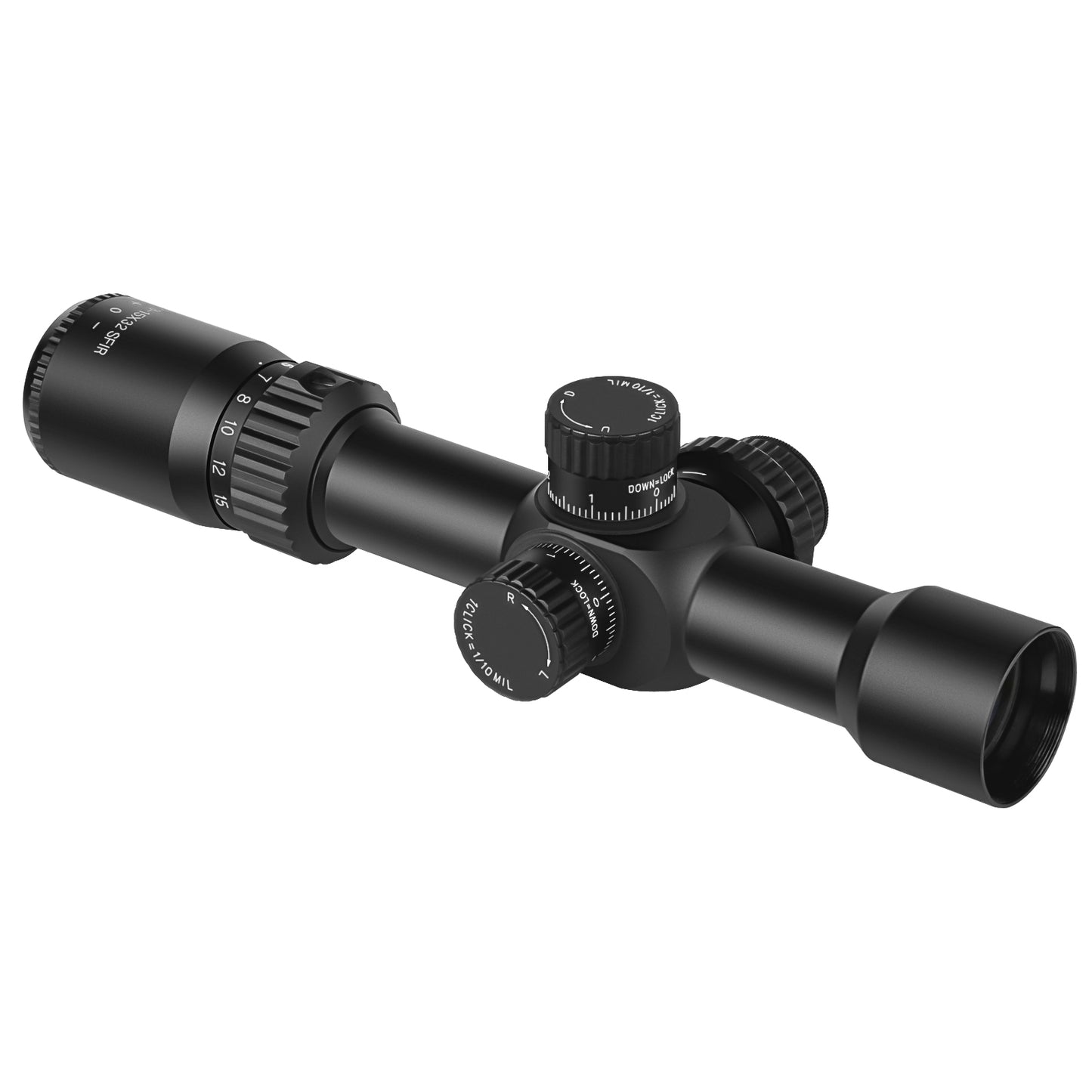 SPINA OPTICS FalconPoint HD 3-15x32 FFP SFIR Com retículo iluminado Parallax 5 jardas até o infinito