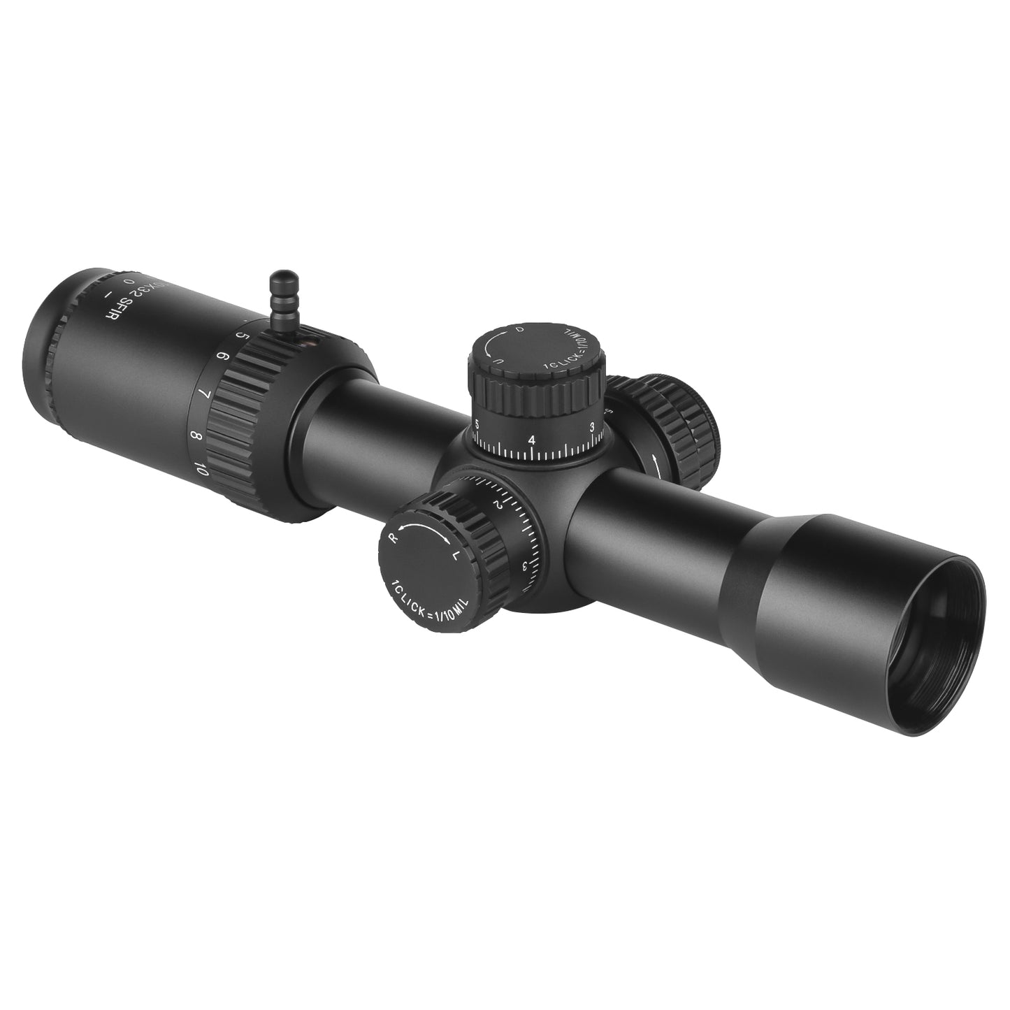 SPINA OPTICS FalconPoint HD 2.5-10x32 SFP Com retículo iluminado Parallax 5 jardas até o infinito