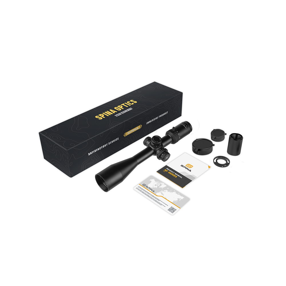 SPINA OPTICS FalconPoint HD 4.5-18x50 SFP Com retículo iluminado Parallax 10 jardas até o infinito