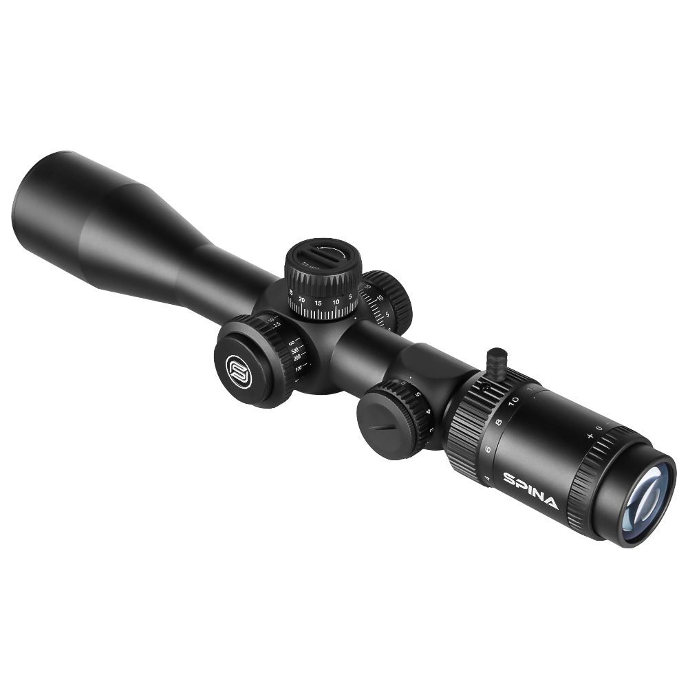 SPINA OPTICS WolfChase HD 4-16x44E FFP SFIR Com retículo iluminado Parallax 10 jardas até o infinito