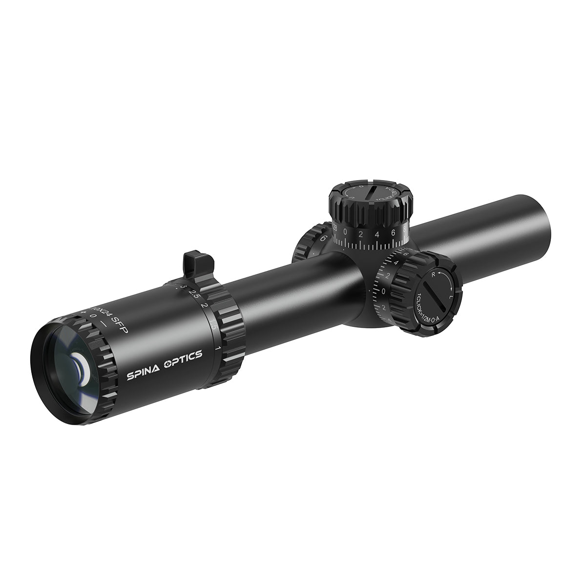 SPINA OPTICS ED Tricore 1-10x24 SFP IR Com retículo iluminado,Corchete integrada