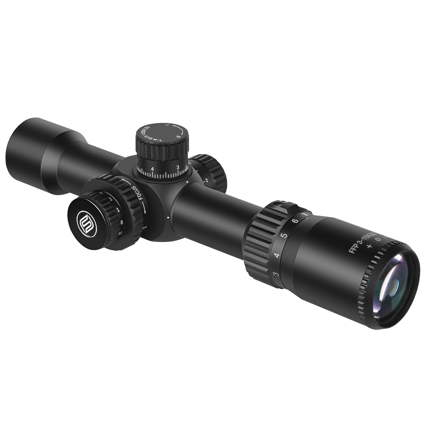 SPINA OPTICS FalconPoint HD 3-15x32 FFP SFIR Com retículo iluminado Parallax 5 jardas até o infinito
