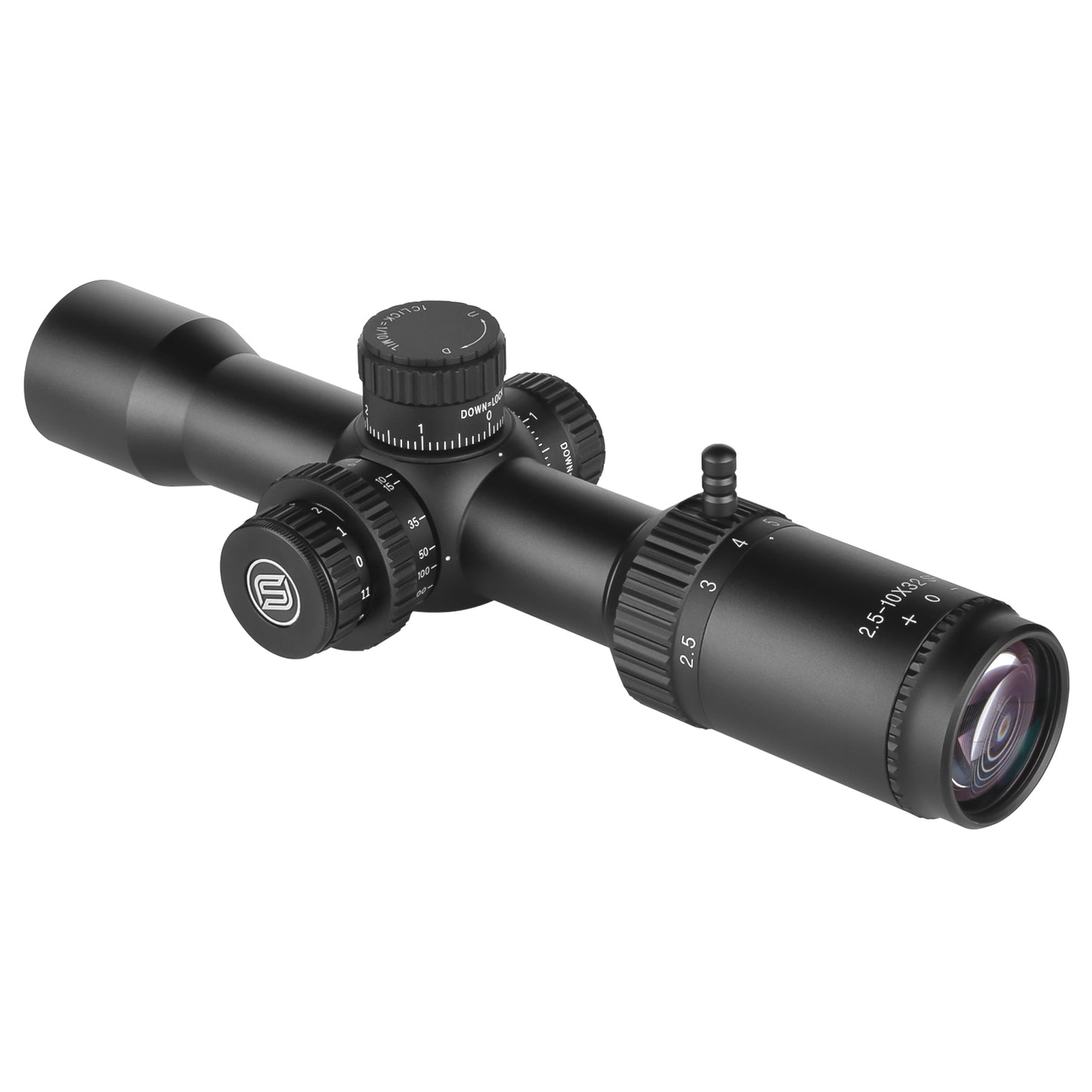 SPINA OPTICS FalconPoint HD 2.5-10x32 SFP Com retículo iluminado Parallax 5 jardas até o infinito