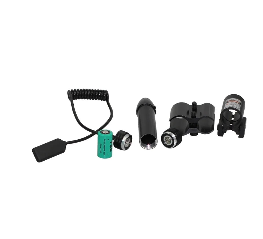 Mira Laser Tática para Caça com Ponto Vermelho/Verde, Interruptor de Pressão e Suporte para Cano - Compatível com Trilhos de 11mm e 20mm