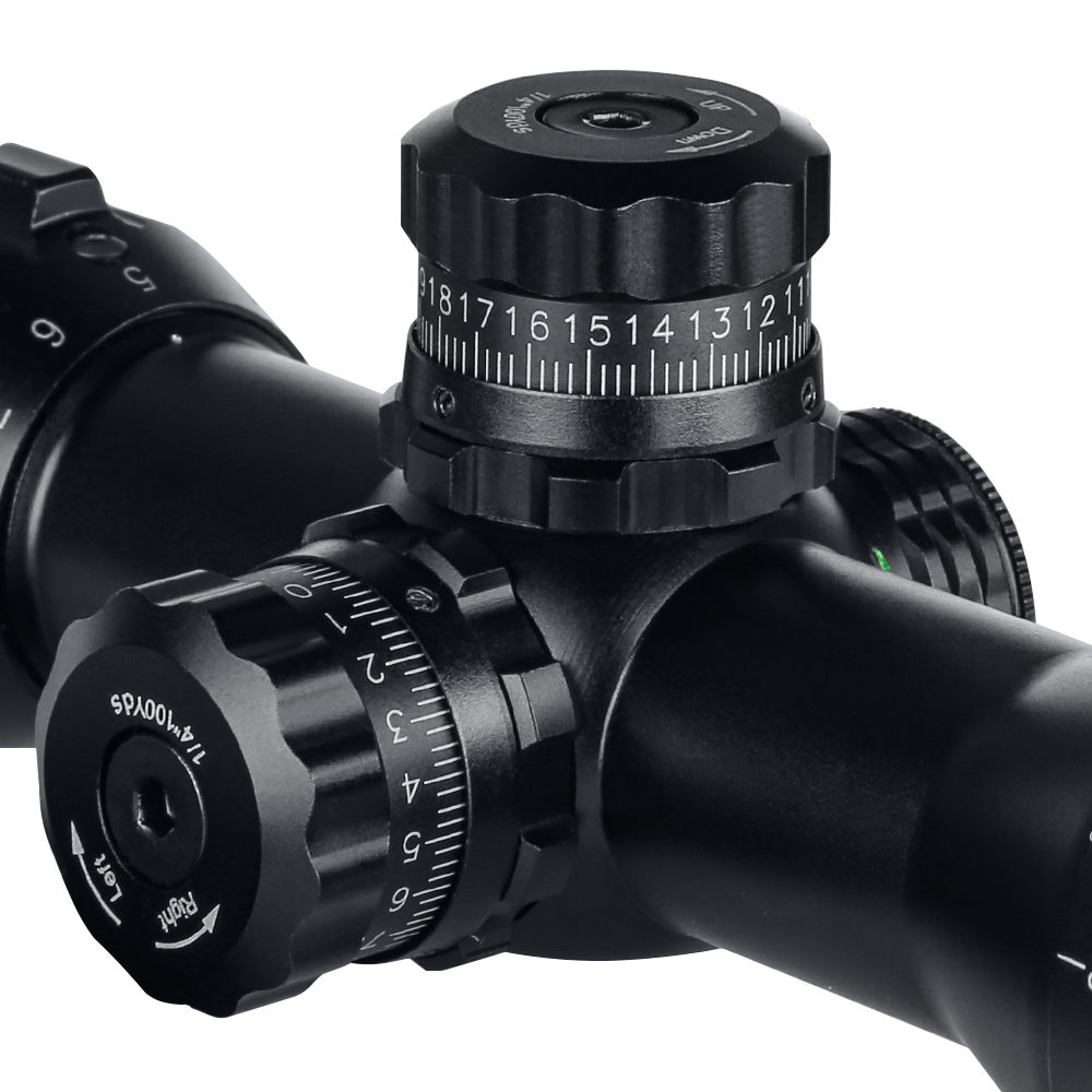 SPINA OPTICS HD 3-9x32 SFP AOIR Com retículo iluminado Parallax 5 jardas até o infinito