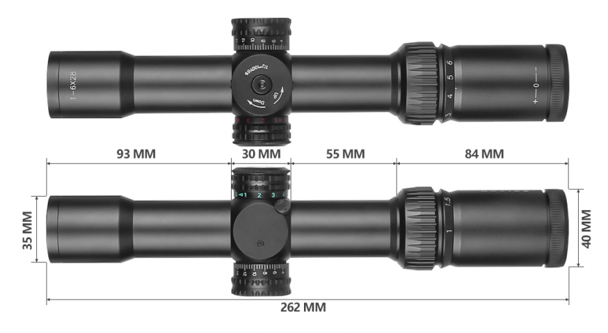 SPINA OPTICS IronClaw HD 1-6x28 SFP IR Com retículo iluminado
