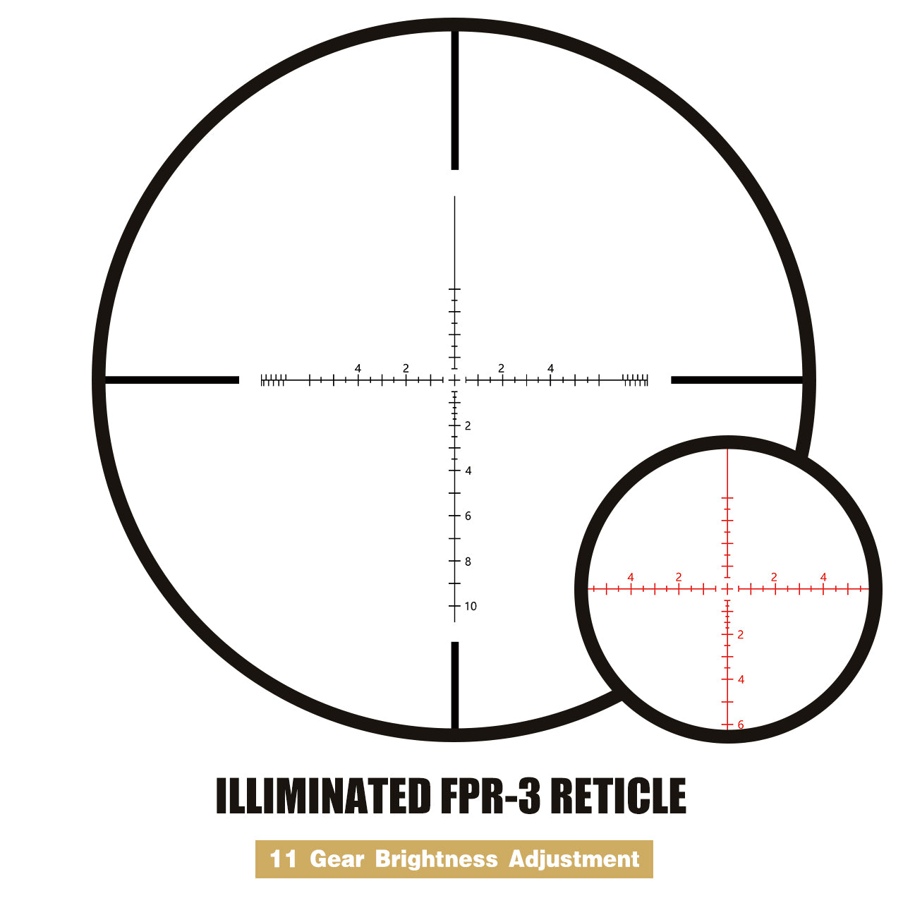 SPINA OPTICS FalconPoint HD 2-16x56 FFP SFIR Com retículo iluminado Parallax 10 jardas até o infinito