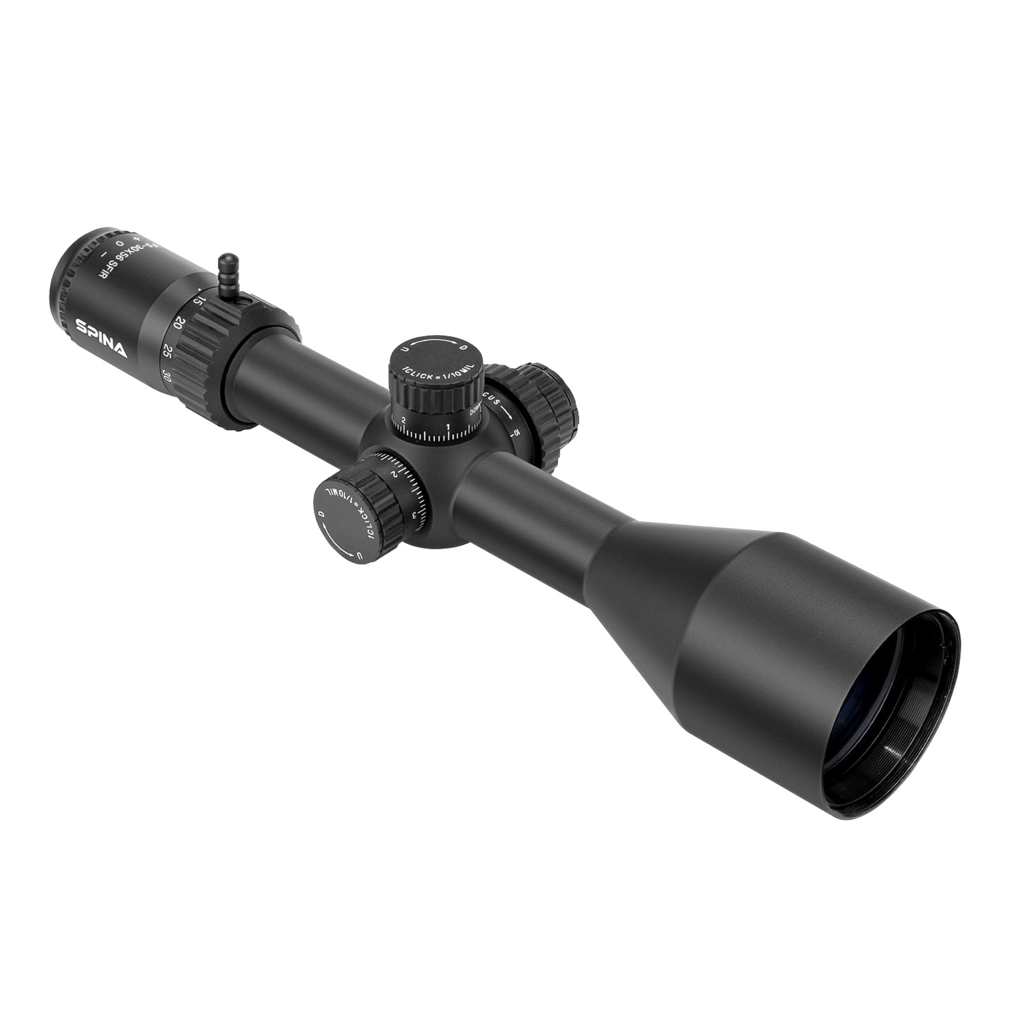 SPINA OPTICS FalconPoint HD 5-30x56 FFP SFIR Com retículo iluminado Parallax 10 jardas até o infinito