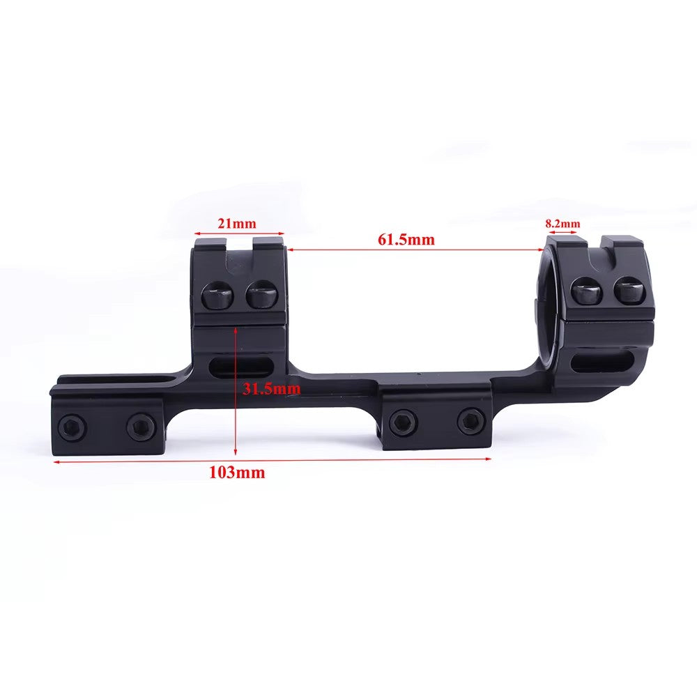 Monobloco para Trilho Dovetail de 11mm Anéis de Mira 25,4mm/30mm com Nível de Bolha