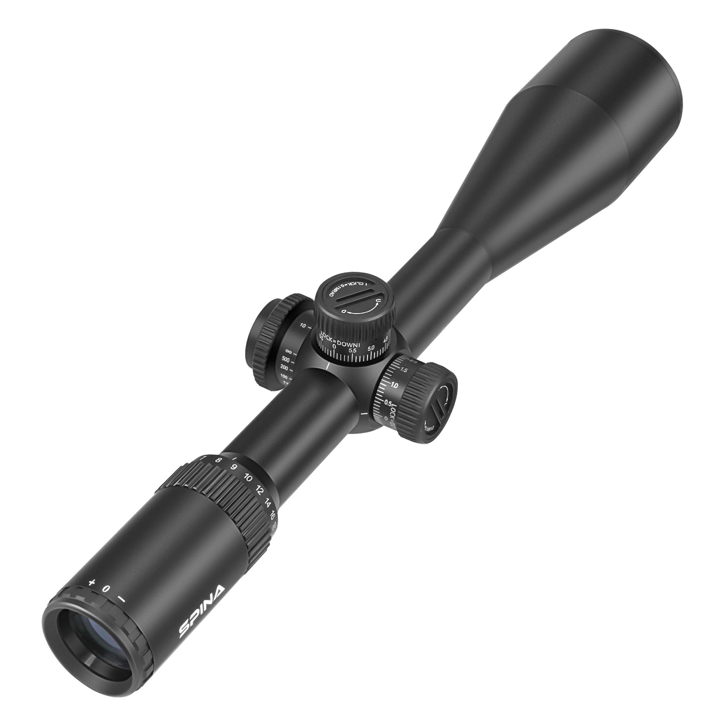 SPINA OPTICS WolfChase HD 5.5-22x56 FFP SF Parallax 10 jardas até o infinito