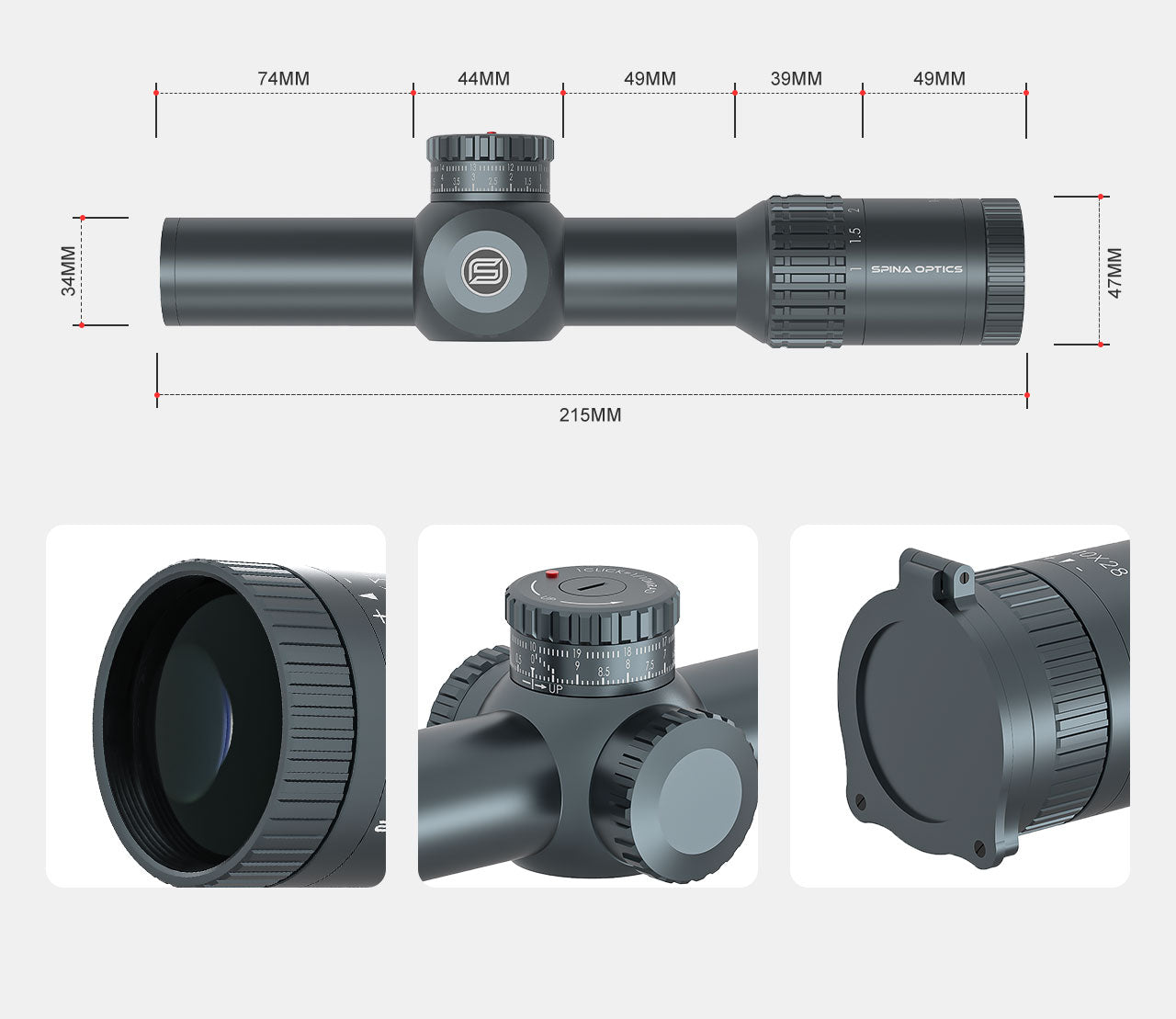 SPINA OPTICS GLACIER ED 1-10x28E FFP Parada no Zero,Garantia Global de 5 Anos