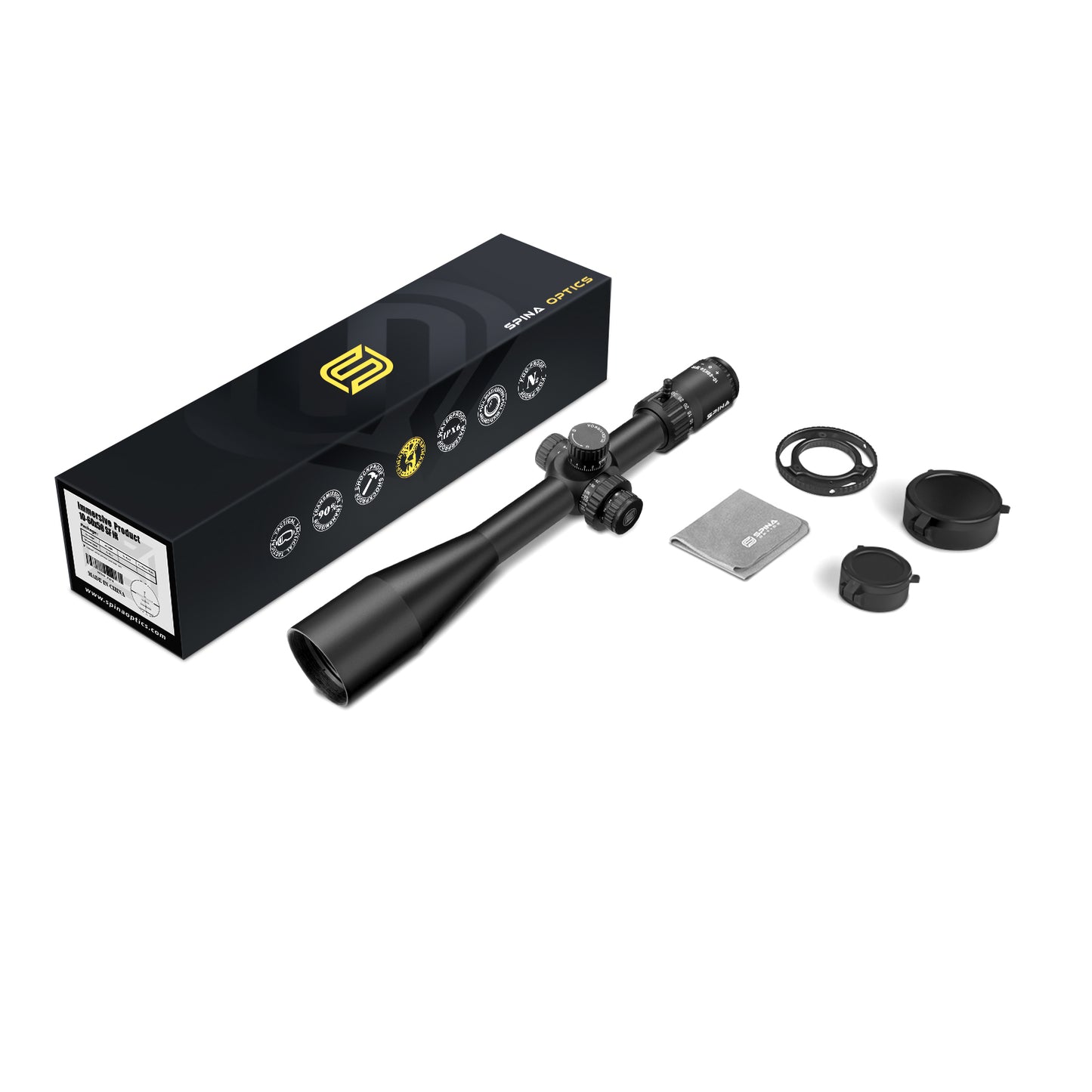 SPINA OPTICS FalconPoint HD 10-60x50 SFIR Com retículo iluminado Parallax 10 jardas até o infinito