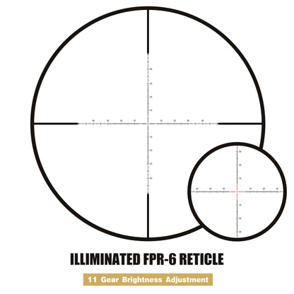 SPINA OPTICS FalconPoint HD 5-30x56 FFP SFIR Com retículo iluminado Parallax 10 jardas até o infinito