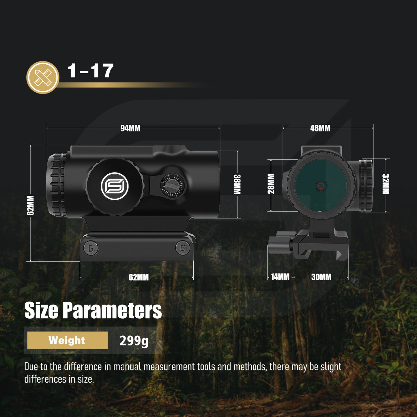 SPINA OPTICS Mira de Prisma PRIMARY 1x24 com Energia Solar