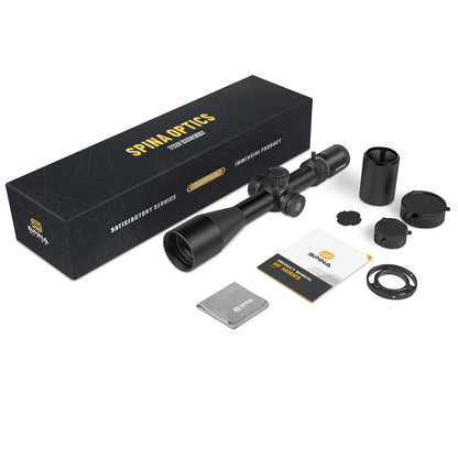 SPINA OPTICS NovaForce HD 5-25x56E FFP SFIR Com retículo iluminado Parallax 15 jardas até o infinito