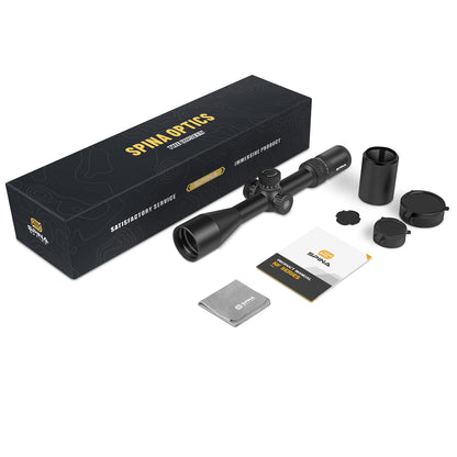 SPINA OPTICS NovaForce HD 6-24x50 FFP SF Parallax 10 jardas até o infinito
