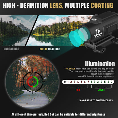 SPINA OPTICS Mira de Prisma PRIMARY 1x24 com Energia Solar