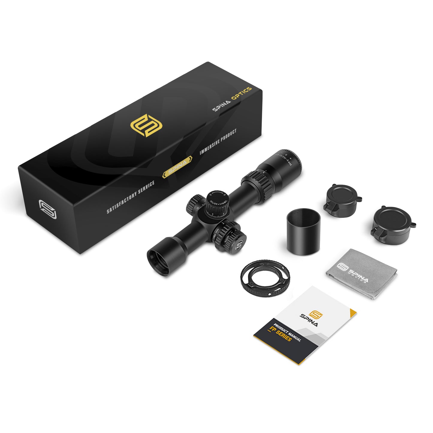 SPINA OPTICS FalconPoint HD 3-15x32 FFP SFIR Com retículo iluminado Parallax 5 jardas até o infinito
