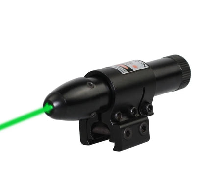 Mira Laser Tática para Caça com Ponto Vermelho/Verde, Interruptor de Pressão e Suporte para Cano - Compatível com Trilhos de 11mm e 20mm