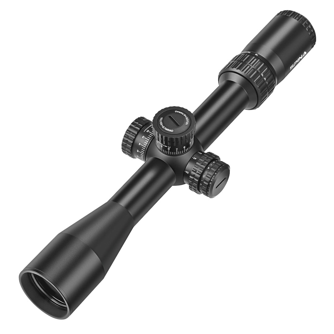 SPINA OPTICS NovaForce HD 4-16x44E FFP SFIR Com retículo iluminado Parallax 20 jardas até o infinito