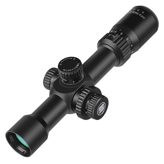 SPINA OPTICS FalconPoint HD 3-15x32 FFP SFIR Com retículo iluminado Parallax 5 jardas até o infinito