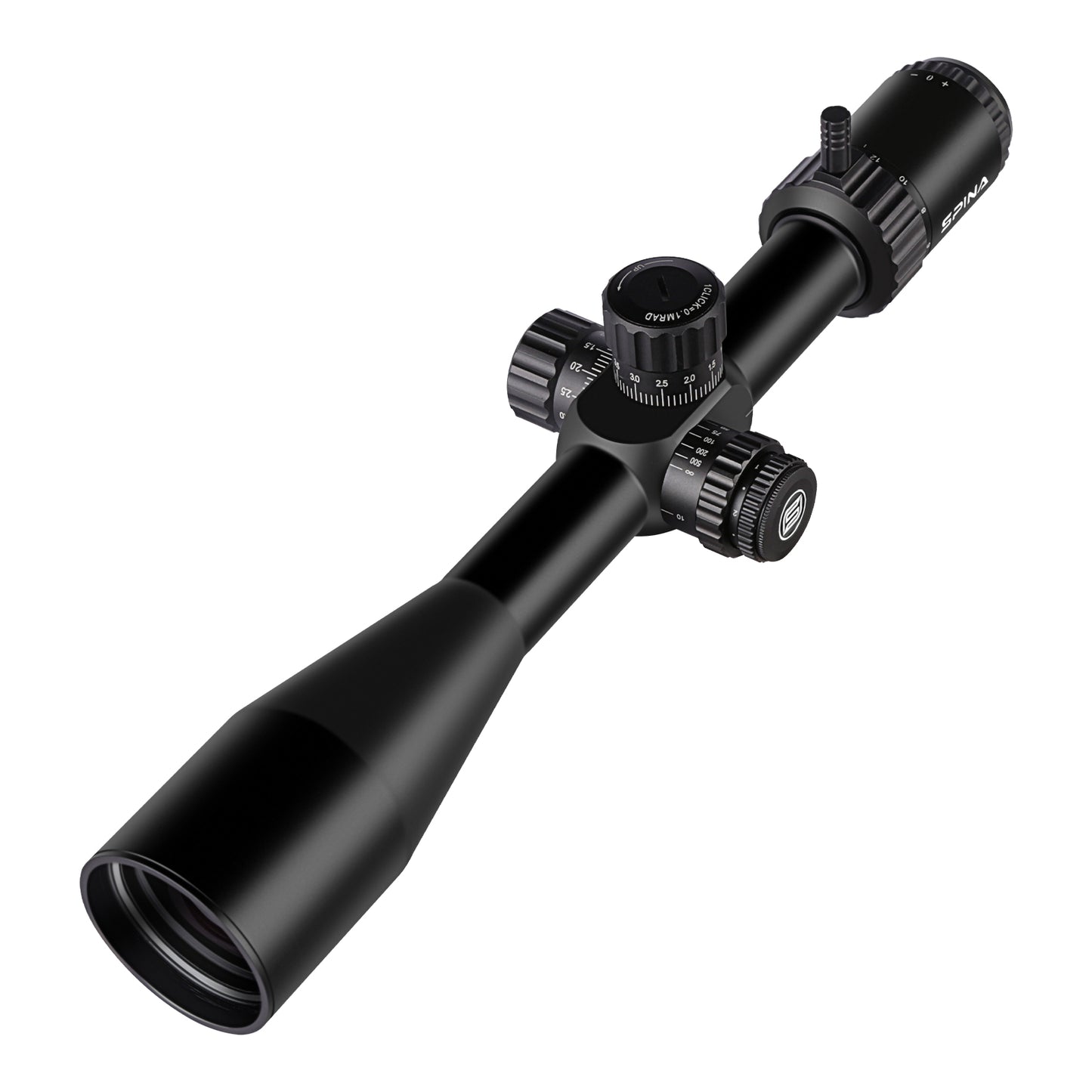 SPINA OPTICS Gen II WolfChase HD 6-24x50E FFP SF Parada no Zero,Parallax 10 jardas até o infinito