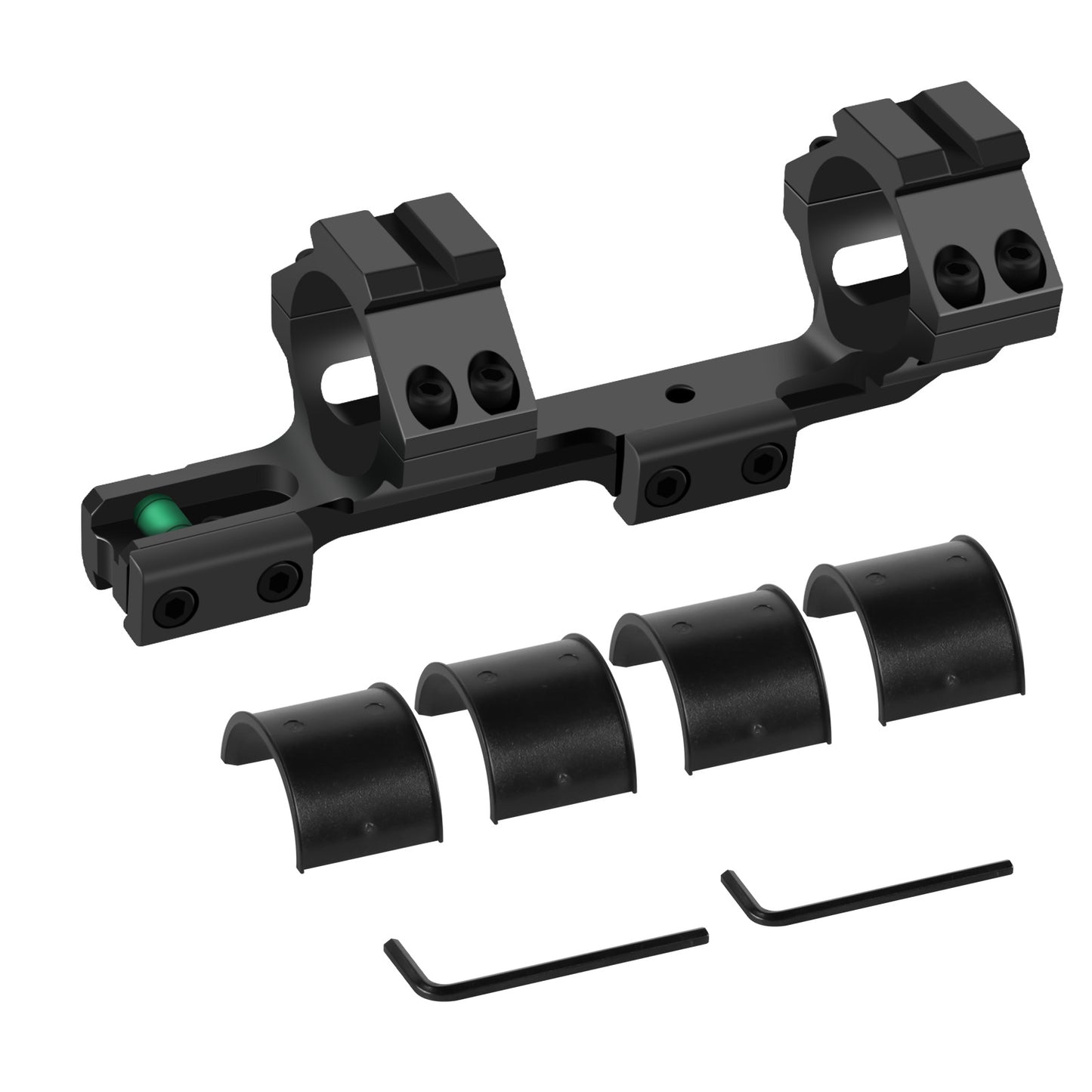 Monobloco para Trilho Dovetail de 11mm Anéis de Mira 25,4mm/30mm com Nível de Bolha