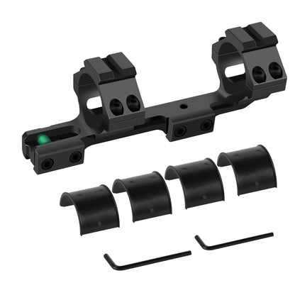Monobloco para Trilho Dovetail de 11mm Anéis de Mira 25,4mm/30mm com Nível de Bolha
