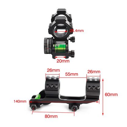 25.4/30mm picatinny escopo montagens com nível de bolha angular 1 Polegada anéis de escopo para trilho picatinny na parte superior