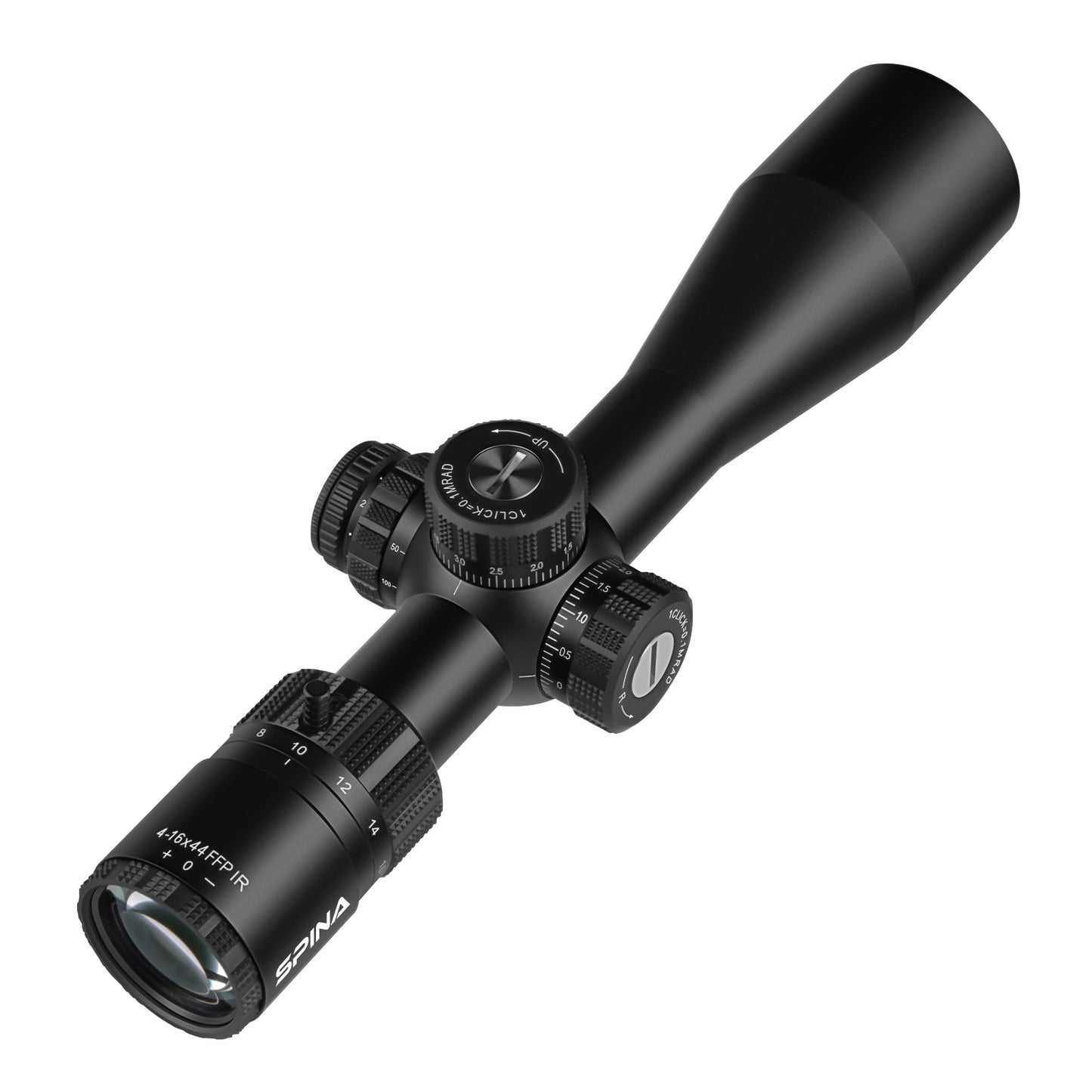 SPINA OPTICS Riptide HD 4-16x44E FFP SFIR Com retículo iluminado Parallax 14 jardas até o infinito