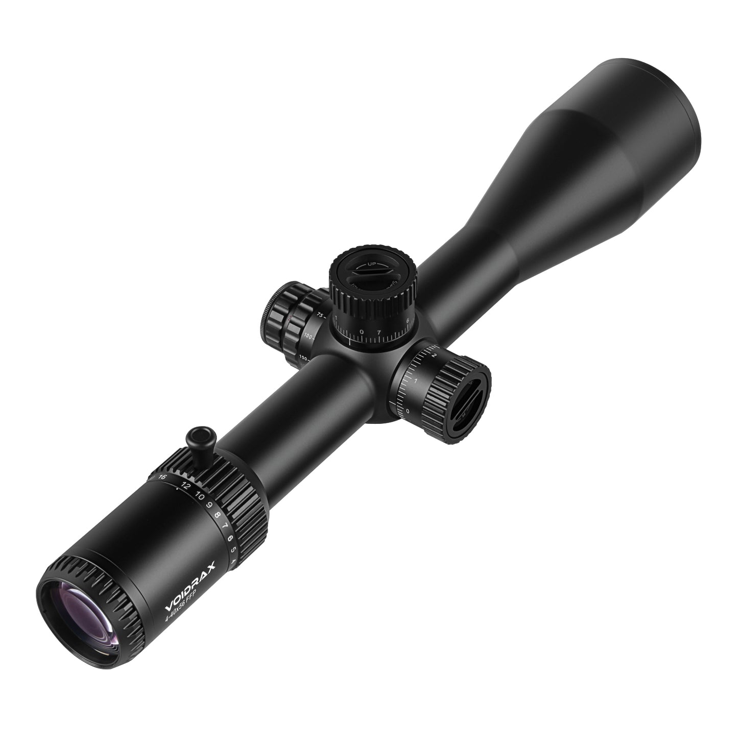 SPINA OPTICS VoidRax HD 4-40x56 FFP Com retículo iluminado Parallax 5 jardas até o infinito