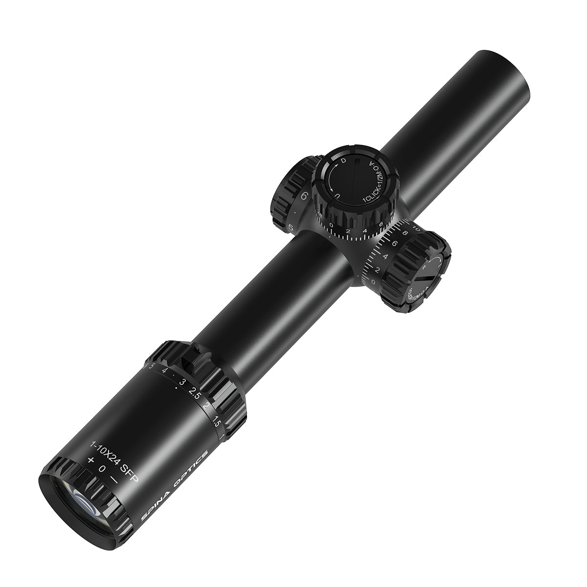 SPINA OPTICS ED Tricore 1-10x24 SFP IR Com retículo iluminado,Corchete integrada