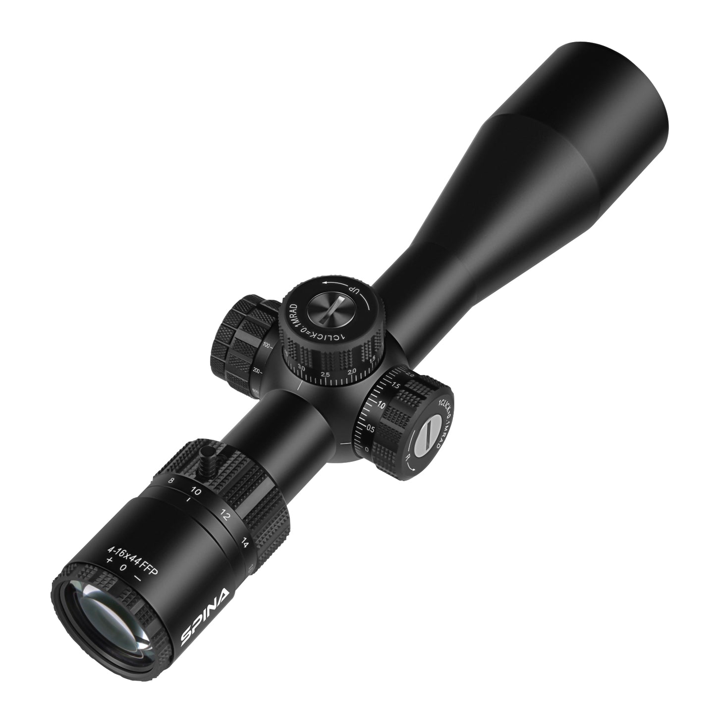 SPINA OPTICS Riptide HD 4-16x44 FFP SF Parallax 14 jardas até o infinito