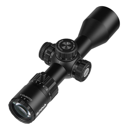SPINA OPTICS Riptide HD 3-12x44 FFP SFIR Com retículo iluminado Parallax 8 jardas até o infinito
