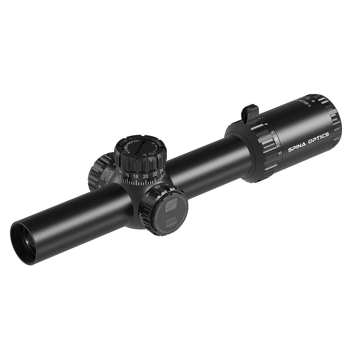 SPINA OPTICS ED Tricore 1-8x24 SFP IR Com retículo iluminado,Corchete integrada