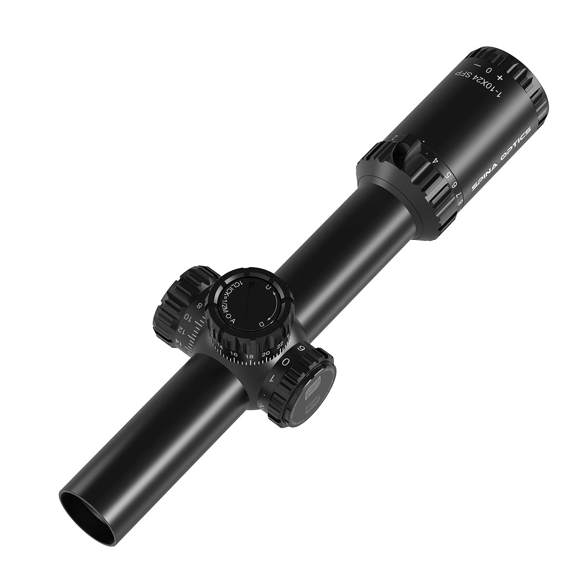 SPINA OPTICS ED Tricore 1-10x24 SFP IR Com retículo iluminado,Corchete integrada