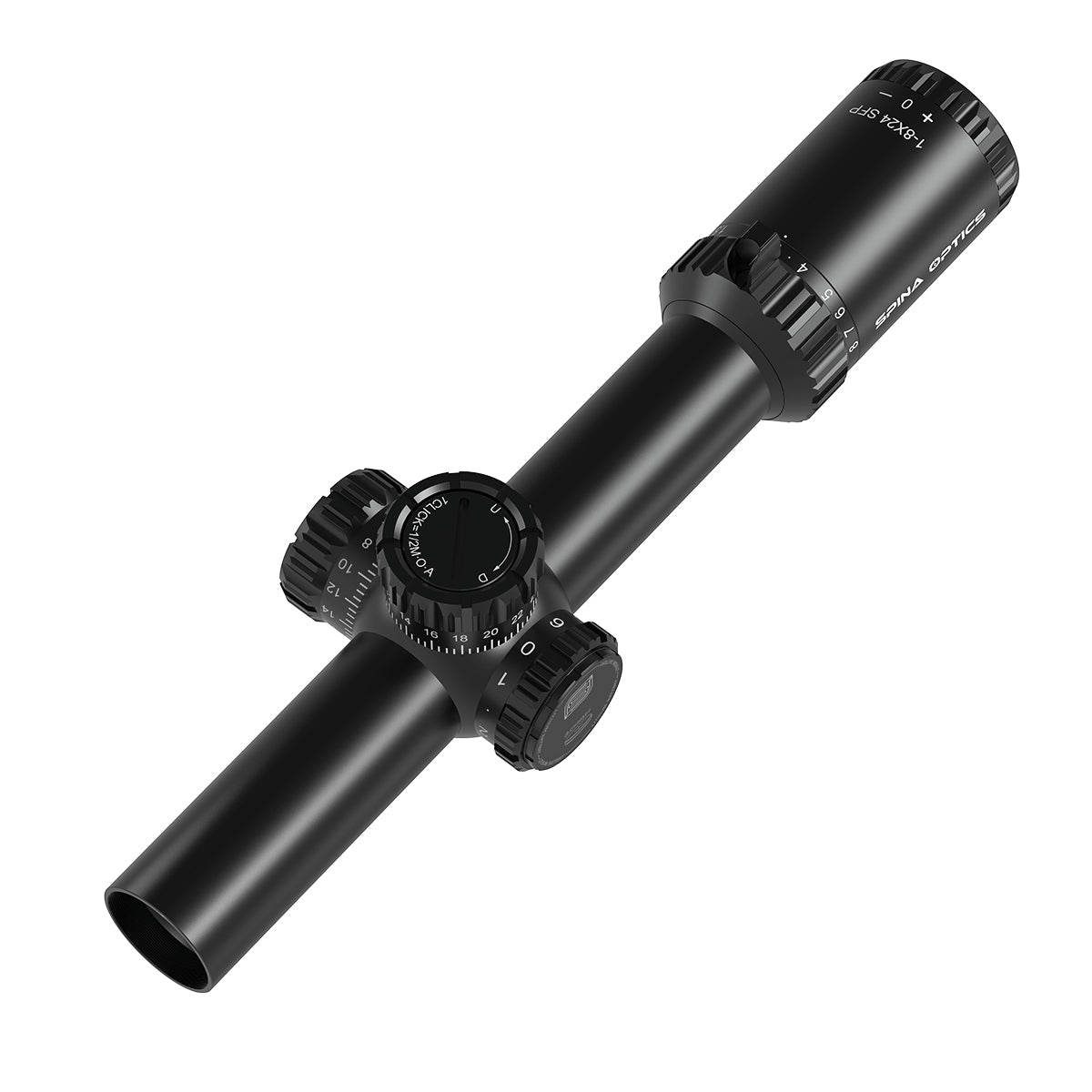 SPINA OPTICS ED Tricore 1-8x24 SFP IR Com retículo iluminado,Corchete integrada