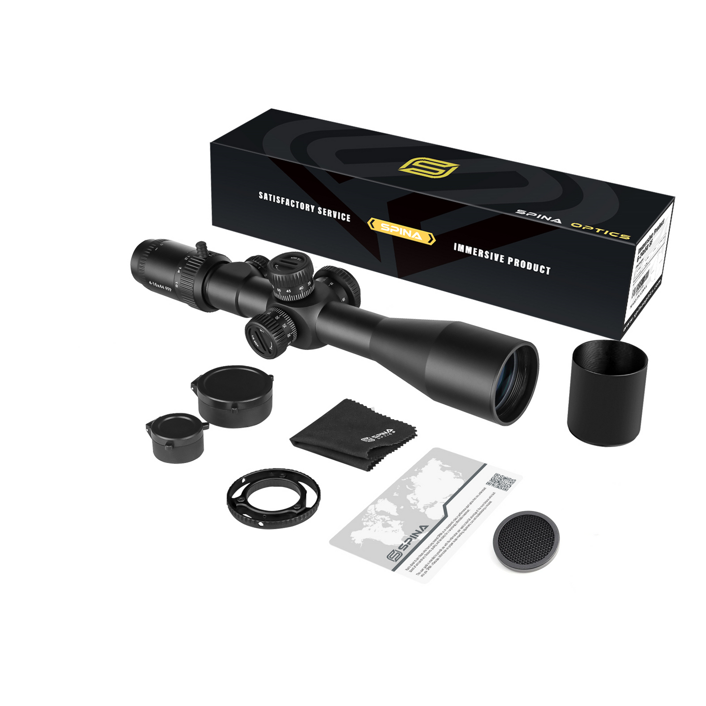 SPINA OPTICS WolfChase HD 4-16x44E FFP SFIR Com retículo iluminado Parallax 10 jardas até o infinito