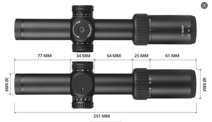 SPINA OPTICS WolfChase HD 1-6x24 SFP IR Com retículo iluminado
