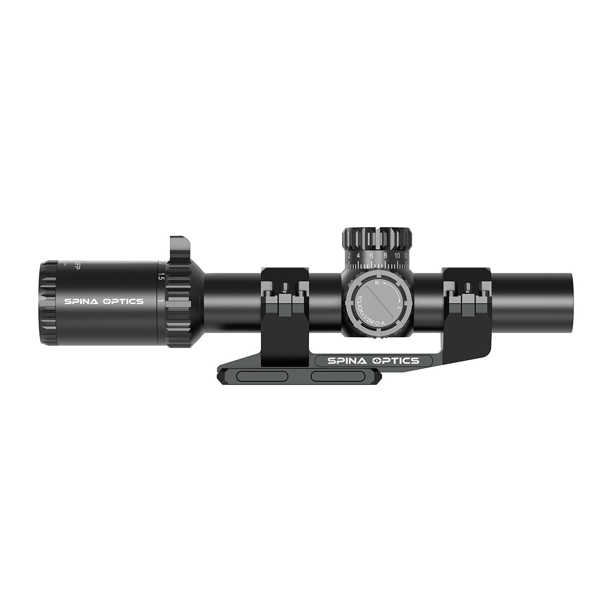 SPINA OPTICS ED Tricore 1-8x24 SFP IR Com retículo iluminado,Corchete integrada