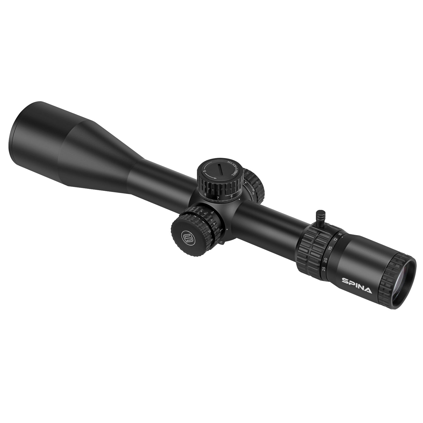 SPINA OPTICS NovaForce HD 5-25x56E FFP SFIR Com retículo iluminado Parallax 15 jardas até o infinito