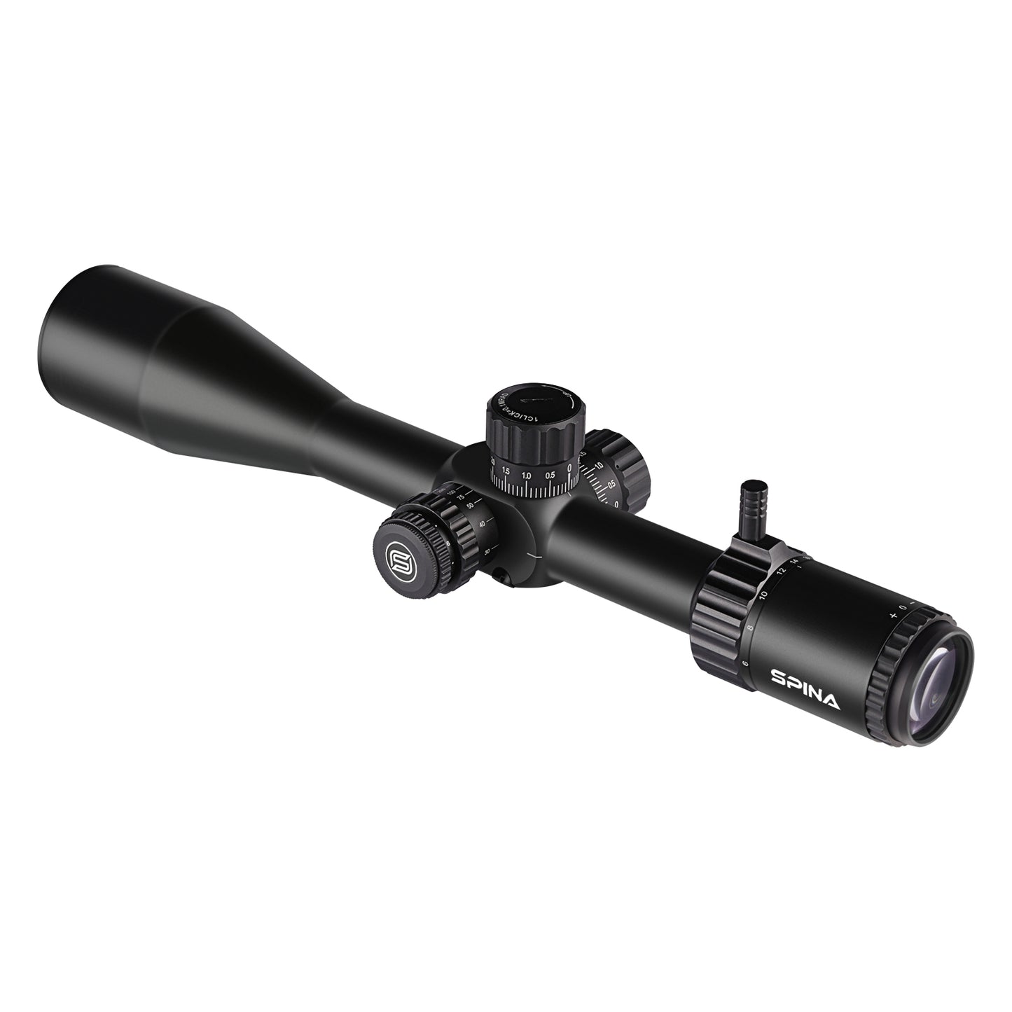 SPINA OPTICS Gen II WolfChase HD 6-24x50E FFP SF Parada no Zero,Parallax 10 jardas até o infinito