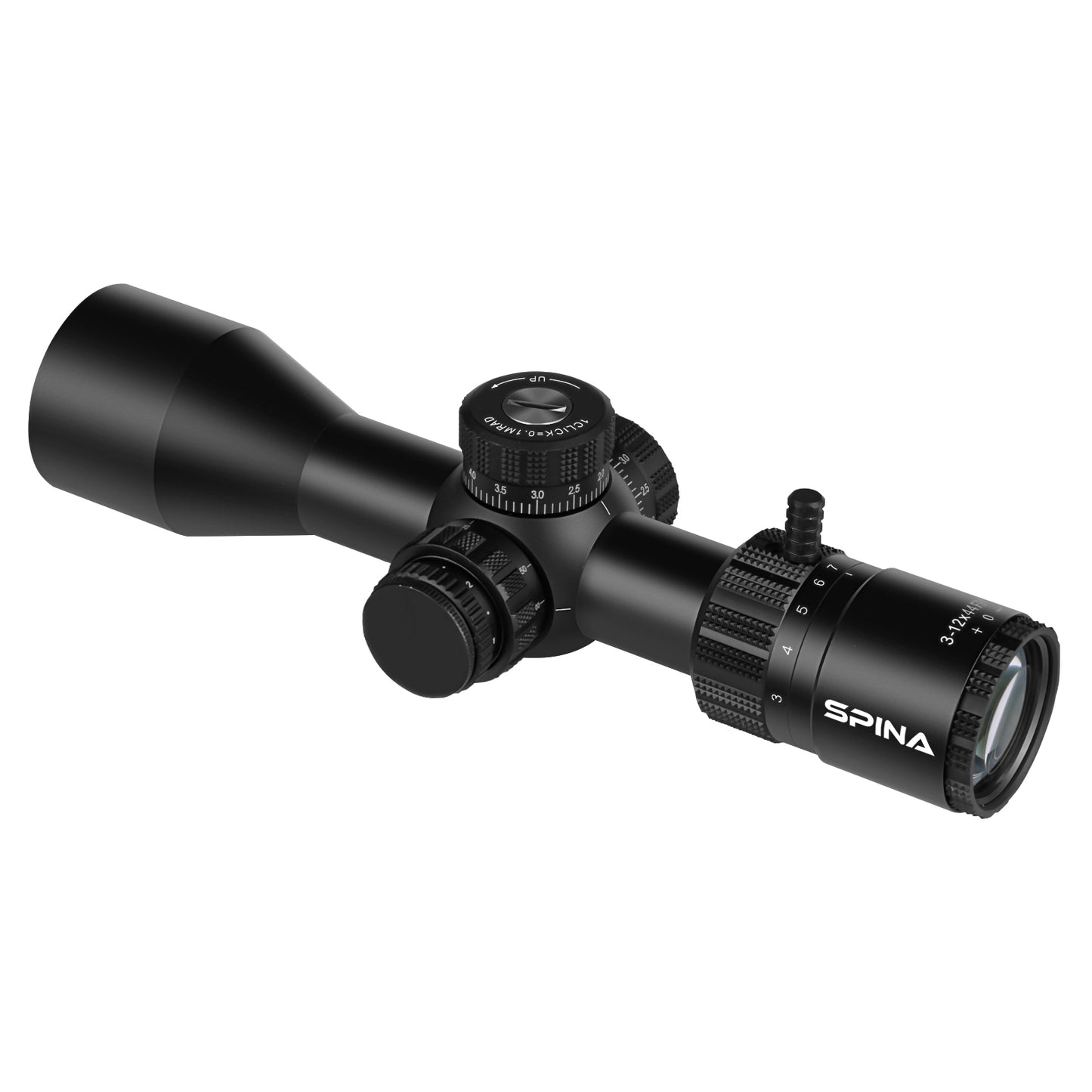 SPINA OPTICS Riptide HD 3-12x44 FFP SFIR Com retículo iluminado Parallax 8 jardas até o infinito