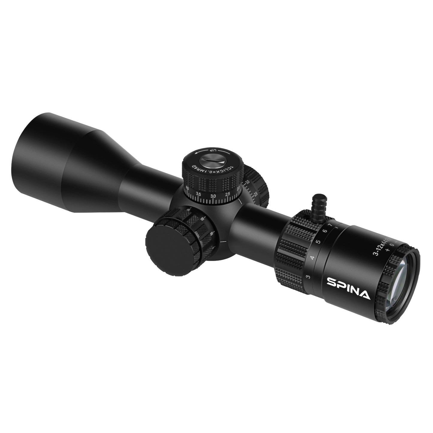 SPINA OPTICS Riptide HD 3-12x44 FFP SF Parallax 8 jardas até o infinito