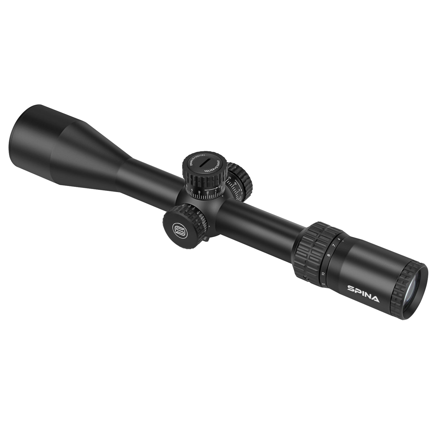 SPINA OPTICS NovaForce HD 6-24x50 FFP SF Parallax 10 jardas até o infinito